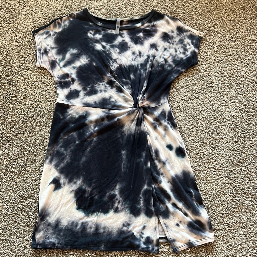 Navy Tie Die Tshirt Dress